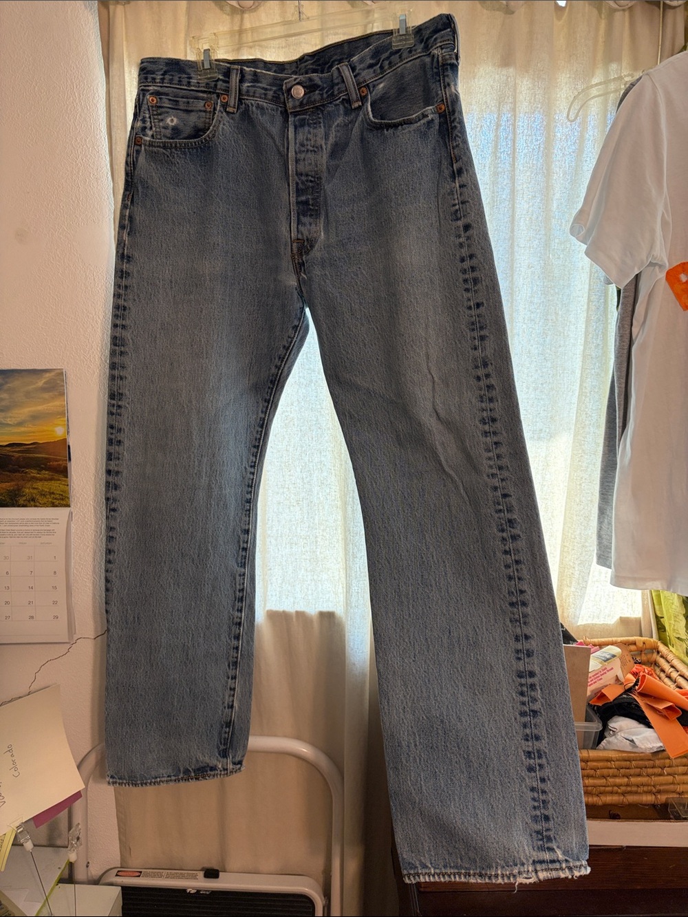 Levi's Men's Straight Jeans in Washed Blue
